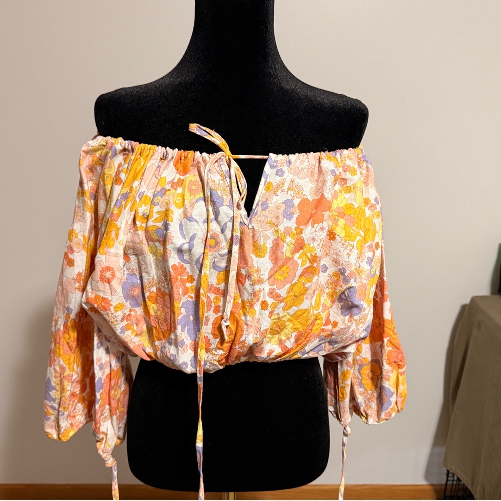 Rachel Zoe Multicolor Floral Off-Shoulder Blouse